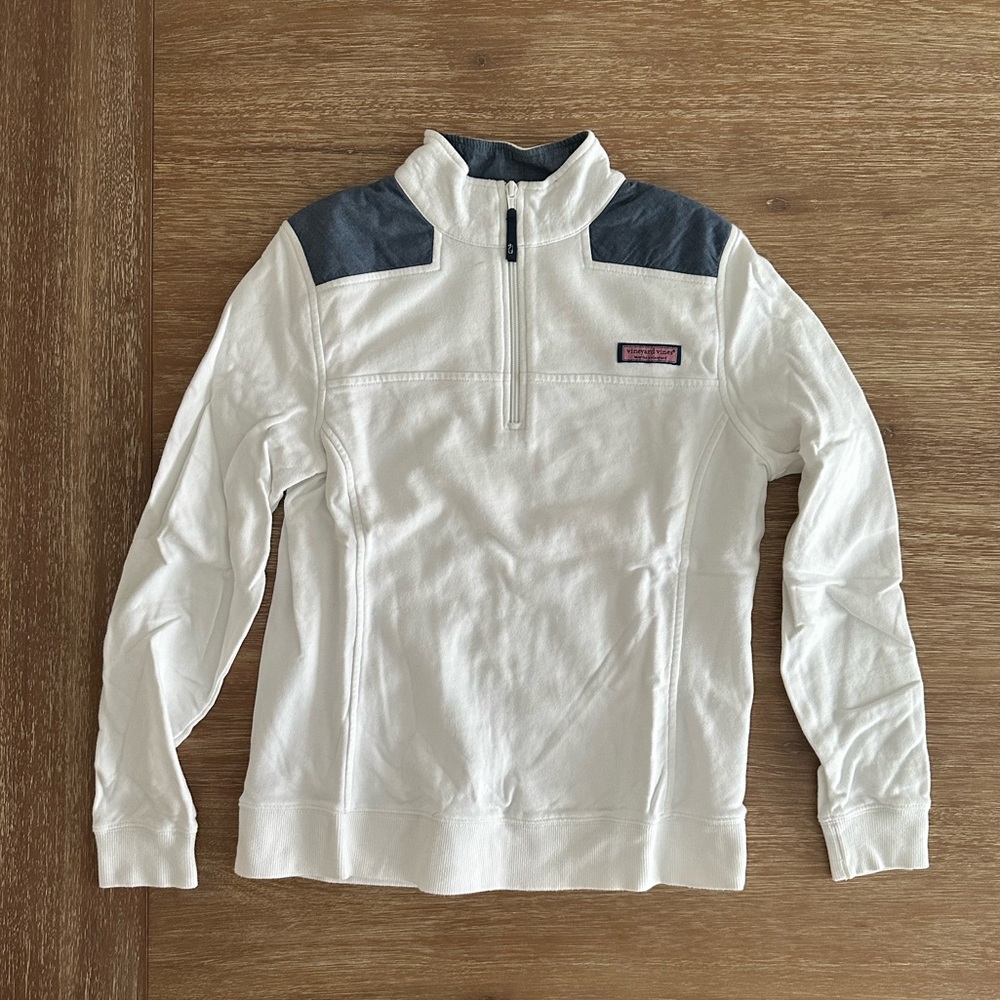Vineyard Vines Women’s White Chambray Trim Shep Shirt Size S